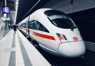 Train in underground station