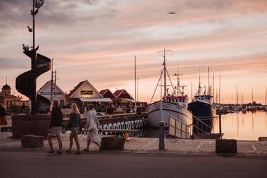Small boats dock in Varberg