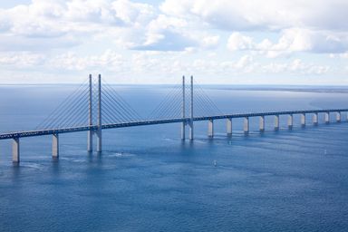 The Öresund Bridge from the sky