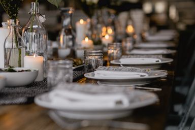 Plates on a dining table